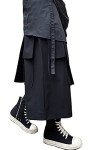 AITFINEISM Men's Loose Black Harem Pants