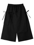 AITFINEISM Men's Loose Black Harem Pants