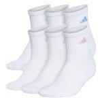 adidas Women's Cushioned Quarter Socks - 6 Pack