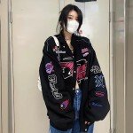 Women's Y2K Vintage Bomber Jacket - Black