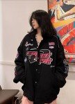 Women's Y2K Vintage Bomber Jacket - Black