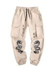 Men's Y2K Graphic Cargo Joggers - Khaki