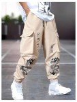 Men's Y2K Graphic Cargo Joggers - Khaki
