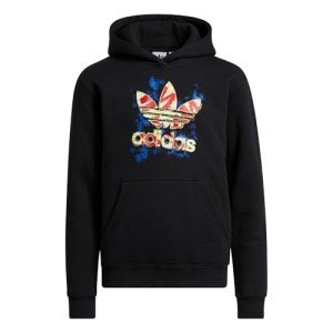 Adidas Originals Kids Black Trefoil Hoodie, Large