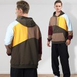 XIAOYAO Unisex Oversized Techwear Color Block Hoodie