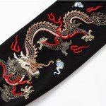 Dragon Embroidered Heavyweight Graphic Hoodie - Black