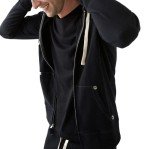 True Religion Men's Black Buddha Logo Zip Hoodie