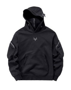 Japanese Techwear Men's Hoodie - Black