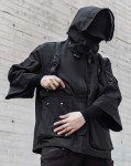 Niepce Inc Men's Black Techwear 3/4 Sleeve Jacket