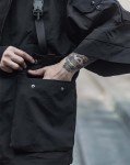 Niepce Inc Men's Black Techwear 3/4 Sleeve Jacket