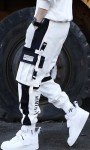 Ambcol Men’s White Punk Cargo Jogger Pants
