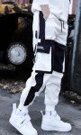 Ambcol Men’s White Punk Cargo Jogger Pants