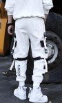 Ambcol Men’s White Punk Cargo Jogger Pants