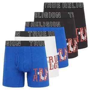 True Religion Men's Cotton Stretch Boxer Briefs 5-Pack