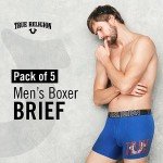 True Religion Men's Cotton Stretch Boxer Briefs 5-Pack