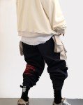 Niepce Inc Black Japanese Cargo Pants for Men