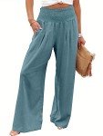 ANRABESS Women's Boho Wide Leg Linen Pants