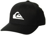 Quiksilver Men's Mountain & Wave Stretch Fit Curve Brim Hat, Black/White, Large
