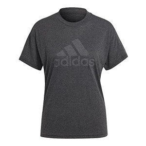 adidas Women's Plus Size Future Icons Winners 3.0 T-Shirt, Black Melange/Grey, 2X