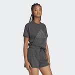 adidas Women's Plus Size Future Icons Winners 3.0 T-Shirt, Black Melange/Grey, 2X