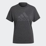 adidas Women's Plus Size Future Icons Winners 3.0 T-Shirt, Black Melange/Grey, 2X