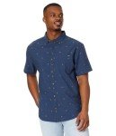 Billabong Men's Navy Jacquard Short Sleeve Shirt