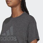 adidas Women's Plus Size Future Icons Winners 3.0 T-Shirt, Black Melange/Grey, 2X