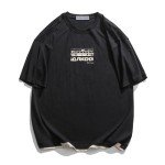 Aelfric Eden Mens 90s Vintage Oversized Shirts Unisex Harajuku T Shirt Print Graphic Tees Casual Summer Streetwear Top Black