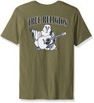 True Religion Men's Buddha Logo Crew Neck Tee, Militant Green, Medium