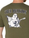 True Religion Men's Buddha Logo Crew Neck Tee, Militant Green, Medium