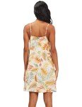 Billabong Women's Straight Round Woven Mini Sundress Dress, White/Multi, Medium