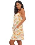 Billabong Women's Straight Round Woven Mini Sundress Dress, White/Multi, Medium