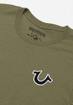 True Religion Men's Buddha Logo Crew Neck Tee, Militant Green, Medium