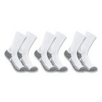 Carhartt Men's Force Performance Work Socks 3 Pair Pack, White, X-Large