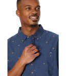 Billabong Men's Navy Jacquard Short Sleeve Shirt