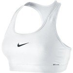 Nike Women's Standard Victory Compression Sports Bra, White/Black, Medium
