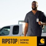 Carhartt Ripstop: Men’s Boot Cut Cargo Pant — Black, M Short