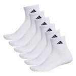 adidas Men's Athletic Cushioned Quarter Socks with Arch Compression for a Secure fit (6-Pair), White/Black, X-Large