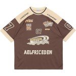 Aelfric Eden Mens 90s Vintage Oversize Shirts Summer Unisex Hipster Printed Casual Tee Streetwear Harajuku Top Tshirt Coffee