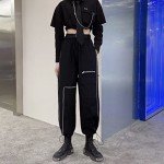 GAI Women's Alt Emo Button Down Shirt Gothic Blouse Techwear Dark Academia Preppy Clothes Aesthetic Japanese Harajuku Streetwear (M,A)
