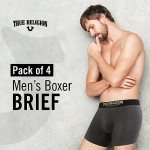 True Religion Mens Boxer Briefs Cotton Stretch Underwear for Men Pack of 4 Gold