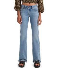 Levi's Women's Superlow Boot Jeans, Medium Indigo Destructed, 27