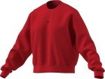 adidas Women's Essentials Small Logo Feel Cozy Sweatshirt, Pure Ruby/Black