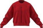 adidas Women's Essentials Small Logo Feel Cozy Sweatshirt, Pure Ruby/Black