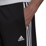 adidas Men's Essentials Warm-up Open Hem 3-stripes Tracksuit Bottoms, Black/White, X-Large/31" Inseam