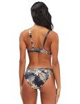 Billabong Women's Classic Banded Tri Bikini Top, Black Pebble Print, Large