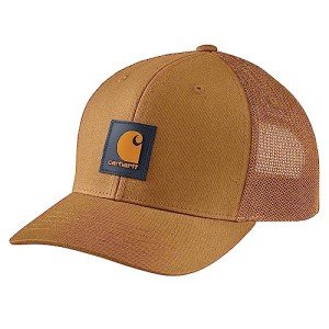 Carhartt Men's Rugged Flex Twill Mesh Back Logo Patch Cap, Brown/Honeycomb
