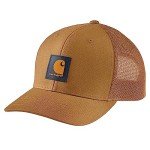 Carhartt Men's Rugged Flex Twill Mesh Back Logo Patch Cap, Brown/Honeycomb