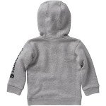 Carhartt Boys' Long-Sleeve Half-Zip Hooded Sweatshirt, Grey Heather, 12 Months