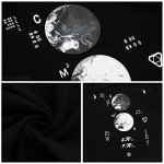 XYXIONGMAO Moon Space NASA Tshirt Techwear Shirt Japanese Streetwear Hip Hop Shirts Men Graphic T Men's Loose Couple T-Shirt Goth Black Tee (Black, M)